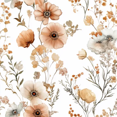 Boho Pressed Flowers Collage