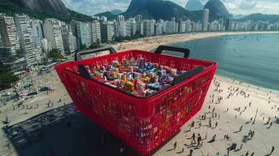 Red Grocery Basket in Rio