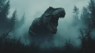 Majestic Tyrannosaurus Rex in Ancient Forest