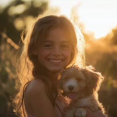 Girl with Puppy