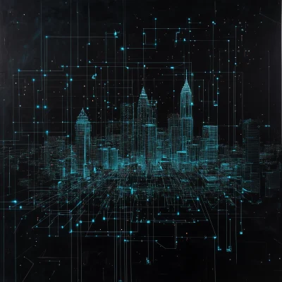 Atlanta in Tron Grid Style