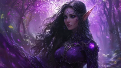 Purple Elven Influence Sci-Fi Art