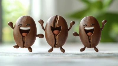 Lively Coffee Bean Characters