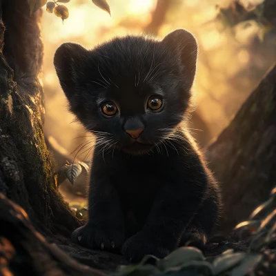 Curious Panther Cub