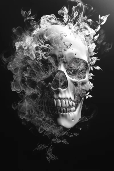 Ethereal Skull Drawing