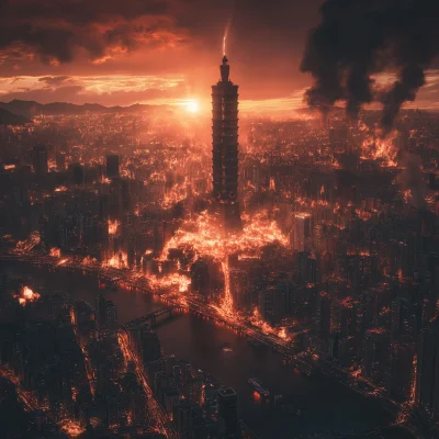 Burning Taipei City