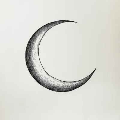 Crescent Moon Drawing