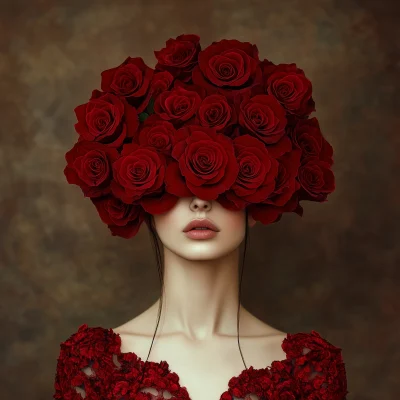 Surreal Woman with Roses