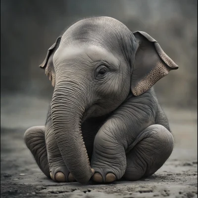 Sad Cute Elephant