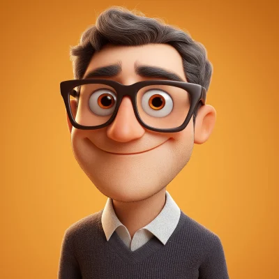 Pixar Style Mid-Aged Man Character