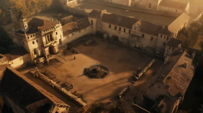 Monastery Square in 19th Century France