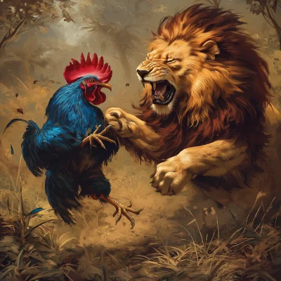 Majestic Lion Battle