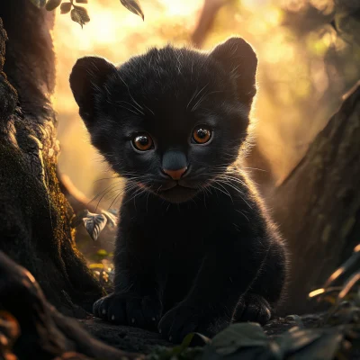 Curious Panther Cub