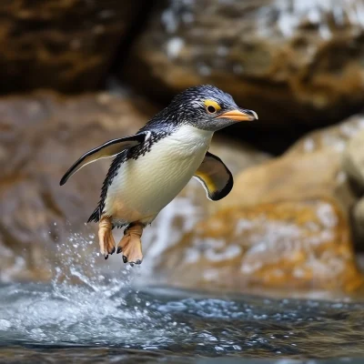 Playful Penguin Dive