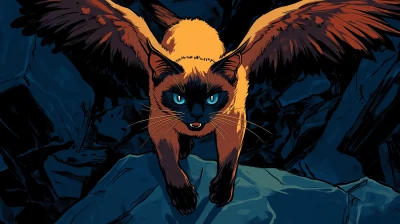 Winged Siamese Cat