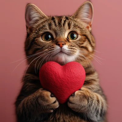 Cute Cat with Heart