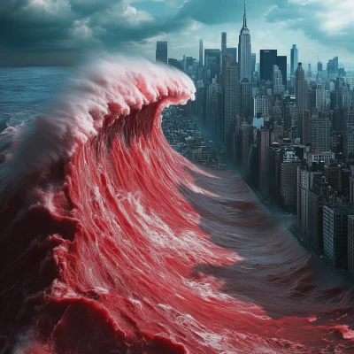 Red Wave Over City