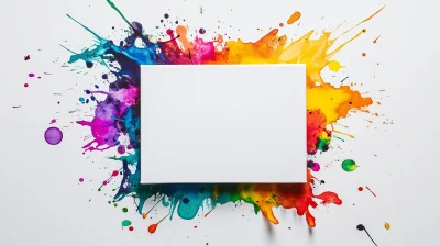 Vibrant Ink Splash on White Canvas