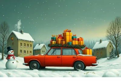 Vintage Christmas Car