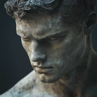 Stoic Male Statue Portrait