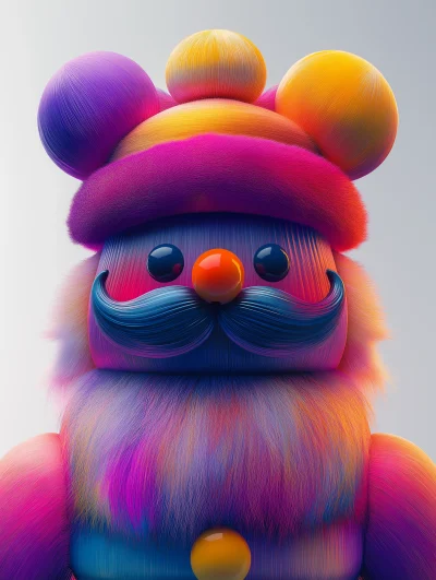 Colorful Silk Nutcracker Sculpture