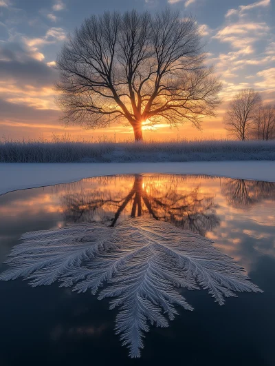 Frozen Lake Reflection