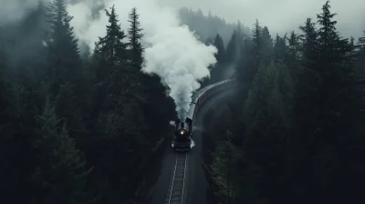 Speeding Train Through Trees