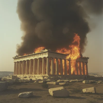 Parthenon on Fire