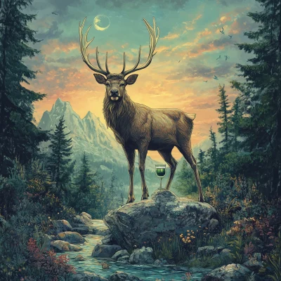 Majestic Stag in Forest