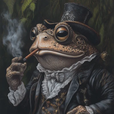 Surreal Victorian Toad Portrait