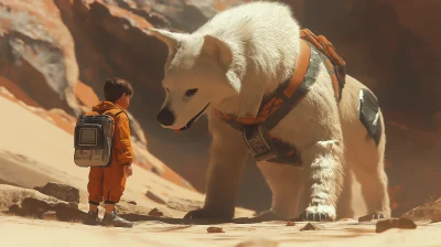 Kid with a Giant Dog