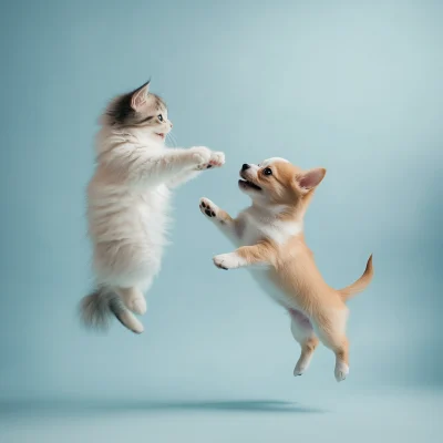 Cat and Puppy Playtime