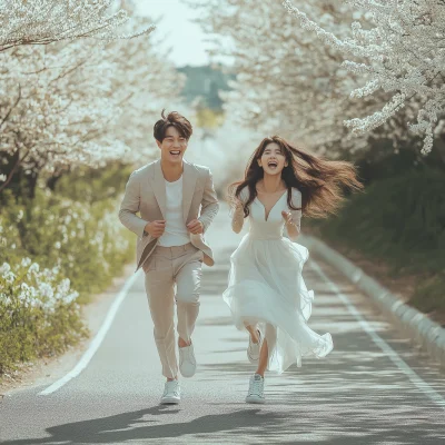 Stylish Korean Bride and Groom