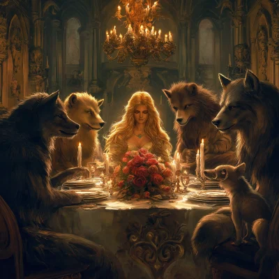 Gothic Banquet with Princess and Beasts