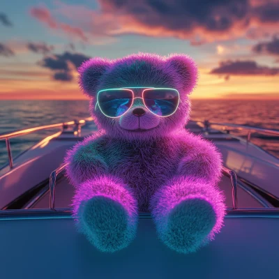 Neon Teddy on a Yacht