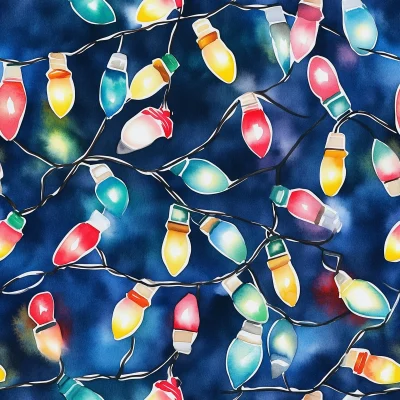 Beautiful Christmas Lights Watercolor Art