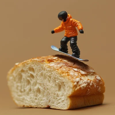 Snowboarder on Bread