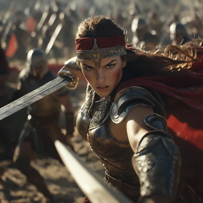 Warrior Woman in Battle