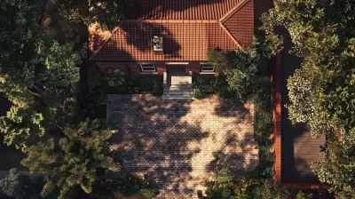 Aerial View of Brick House