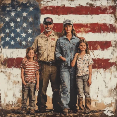 American Patriot Family Portrait