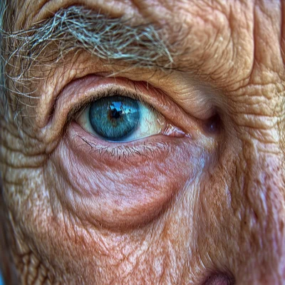 Close-Up of a Centenarian Man