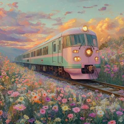 Pastel Train Illustration