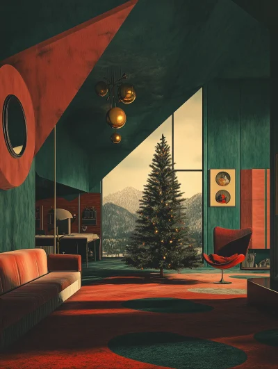 1950s Christmas Room