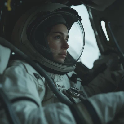 Astronaut Woman in Capsule