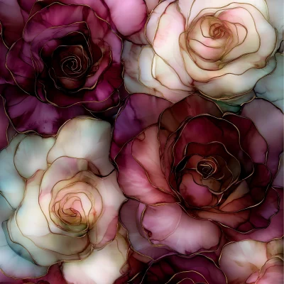 Ethereal Alcohol Ink Roses