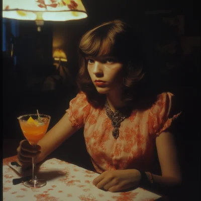 Lucky Girl with Cocktail in 1977