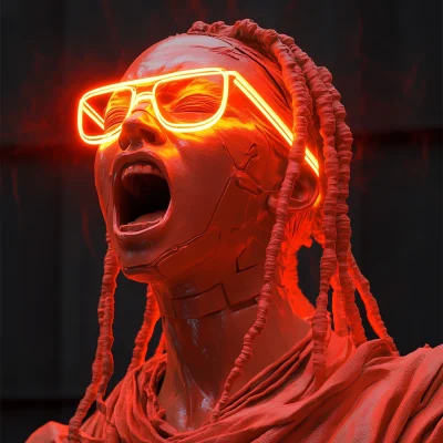 Cyberpunk Greek Statue