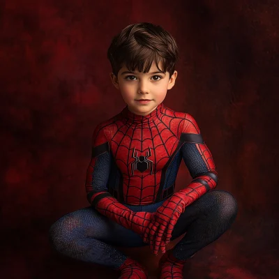 Adorable Boy as Spider