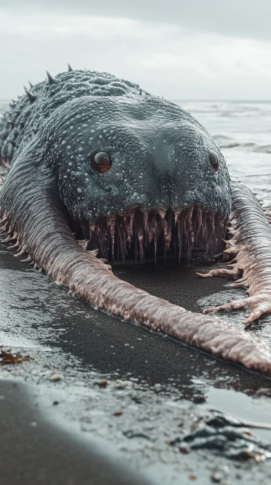 Colossal Sea Beast on the Shoreline