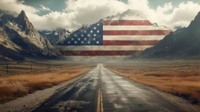 American Flag Road Background